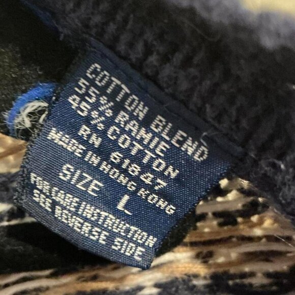 Vintage Birch Bros Fair Isle Cotton Blend Short Sleeve Cardigan Sweater Large - Picture 4 of 4